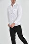 Men's Slim Fit White Denim Shirt - 3