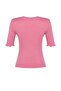 Pembe Fitilli Fitted/Vücuda Oturan Bisiklet Yaka Esnek Örme Bluz TWOSS23BZ00025 - 8