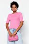 Pembe Fitilli Fitted/Vücuda Oturan Bisiklet Yaka Esnek Örme Bluz TWOSS23BZ00025