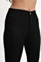 Gabardine Fabric High Waist Pants (black) - 2