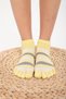 Women's Striped Booties Toe Socks Taxi (Yellow)