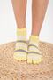 Women's Striped Booties Toe Socks Taxi (Yellow) - 3