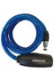 Self Coilik Bicycle Lock Vinyl Coated Knitted Steel Keyed Blue (120cm-8mm) - 3