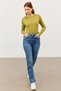 Women's Oil Green Crew Neck Body - 4