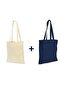 2 Black Cream Cloth Bags