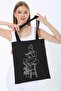 Woman Sitting on Stool with Cloth Bag Printed - 3