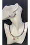 Handmade Ethnic Natural Stone (Amethyst) Women's Necklace Earring Set