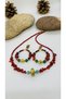 Handmade Ethnic Natural Stone (Coral) Women's Necklace Earring Set - 2