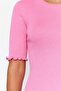 Pembe Fitilli Fitted/Vücuda Oturan Bisiklet Yaka Esnek Örme Bluz TWOSS23BZ00025 - 4