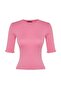 Pembe Fitilli Fitted/Vücuda Oturan Bisiklet Yaka Esnek Örme Bluz TWOSS23BZ00025 - 7