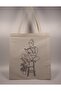 Woman Sitting on Stool with Cloth Bag Printed - 3