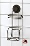 Drilling Screw Drill Not Available! Vacuum Toilet Paper Holder with Adhesive Refills Matte Black Dm282