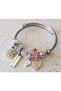 Stylish Bracelet with Heart and Pearl Detail Charm - 3