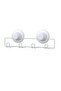 Drilling Screw Drill Not Required! Vacuum-Sealed, Adhesive 4-Piece Bathroom Kitchen Cloakroom Hanger White Dm244