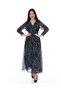 Floral Patterned Long Chiffon Dress
