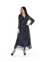 Floral Patterned Long Chiffon Dress - 7