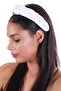 Hahai Women's White Wide Band Braided Crown Buckle - 2