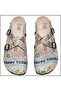 Women's Beige Happy Slippers