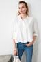 White Oversize Wide Fit Fakir Sleeve Woven Shirt Twoss20Go0381 - 6