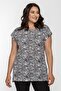 Round Neck Zebra Pattern Basic Tshirt-ecru