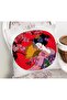 Double Sided Floral Patterned Fan Japanese Girl Motif Modern Suede Pillow Case - 2