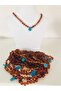 Certified Original Amber Baby Teeth Necklace 33 cm with Turquoise Stone - 3