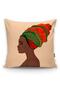 Colorful Long Headscarf Ethnic African Women's Designed Throw Pillow Cover