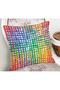 Horizontal and Vertical Rainbow Colorful Line Patterned Throw Pillow Cover - 2