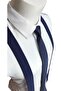 Navy Blue Color Trouser Suspenders and Tie-Handkerchief Set