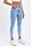 Ngbutika Full Lycra Light Snow Blue High Waist Skinny Jean Trousers (fitting)