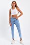 Ngbutika Full Lycra Light Snow Blue High Waist Skinny Jean Trousers (fitting) - 2