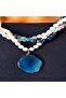 Blue Agate Howlite Smoky Agate Anti-Evil Eye Three-Row Necklace Bringing Calmness and Calmness - 4