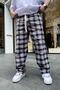 نمط Sweatpants النسيج رقيقة الأزرق