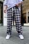 نمط Sweatpants النسيج رقيقة الأزرق - 3
