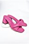 P713014109 Fuchsia Thick Heeled Women's Slippers - 6