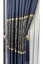 Navy Blue Gold Braçol Cornice Attachment Ceiling Side Tie Curtain Collection Accessory Tieback - 2