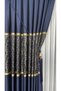 Navy Blue Gold Braçol Cornice Attachment Ceiling Side Tie Curtain Collection Accessory Tieback - 3