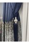 Navy Blue Braçol Cornice Attachment Ceiling Side Tie Curtain Collection Accessory Tieback - 4