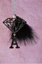 Black Diamond & Black Letter & Black Feather Rearview Ornament - 2