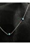 Women's Silver Evil Eye Beaded Bijouterie Necklace - 3