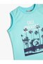 Baby Boy Undershirt Sleeveless Palm Tree Printed Cotton - 2