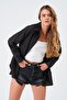Women's Black Oversized Basic Long Shirt - 5