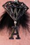 Black Diamond & Black Letter & Black Feather Rearview Ornament - 3