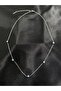 Women's Silver Evil Eye Beaded Bijouterie Necklace