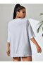 90's Printed Women's Oversize Gray Salas T-shirt Boyfriend - 4