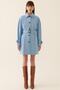 Eleri Regular Fit Shirt Collar Above Knee Blue Color Women's Trench Coat - 3