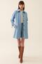 Eleri Regular Fit Shirt Collar Above Knee Blue Color Women's Trench Coat - 5