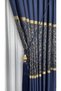 Navy Blue Gold Braçol Cornice Attachment Ceiling Side Tie Curtain Collection Accessory Tieback