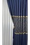 Navy Blue Gold Braçol Cornice Attachment Ceiling Side Tie Curtain Collection Accessory Tieback - 4