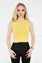 Women's Cobalt Blue Yellow Halter Neck 2-Piece Crop Blouse - 3